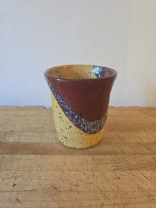 Ceramic Cup Handmade Glazed Mug No Loop Vintage Coffee Tea Cup Artist Signed - Picture 1 of 16