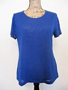 Top tejido Chico's nuevo con etiquetas Betsy Burnout para mujer talla M azul corso SS envío gratuito - Imagen 1 de 3