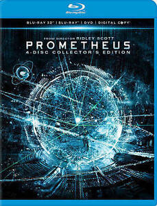 Prometheus (Blu-ray 3D / DVD, 2012, 4-Disc Set) Collectors Edition Free Shipping