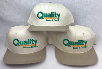 Quality Farm & Country Snapback Hat Cap Lot of 3 Dad Hat Beige Embroider Vintage - Image 1 of 4