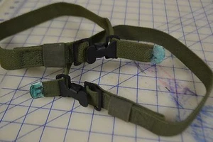 *lot of 2 military strap tie down cinch 24" long cotton duck webbing metal tip - Picture 1 of 5