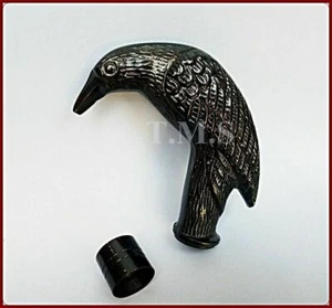 CABEZA DE CUERVO DE LATÓN DE DISEÑO SÓLIDO PARA BASTÓN DE MADERA VINTAGE SOLO MANGO - Imagen 1 de 2