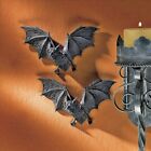 Set of 2: Gothic Medieval Vampire Bat Hooked Wall Hanger Sculpture