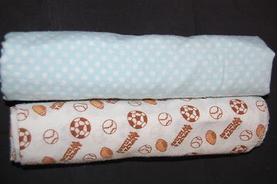 Cómodas pelotas deportivas bebé puntos azules blancos lote de 2 mantas receptoras bebé niño Foto 1 de 4