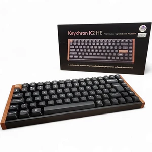 Keychron K2 HE edycja specjalna w kolorze czarnym - układ ISO w Wielkiej Brytanii - doskonały i w pudełku! - Zdjęcie 1 z 18