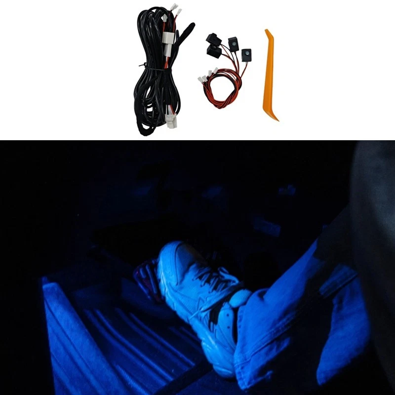 Luz LED ambiental espacio para pies azul para Toyota Land Cruiser Prado LC250 2024 2025 Foto 1 de 4