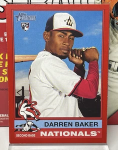 Topps Heritage 2025 - Darren Baker RC #301 - Paralelo rojo - Nacionales - Imagen 1 de 2