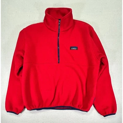 Vintage L.L. Pullover polar Bean para hombre mediano 1/2 cremallera "estilo Patagonia" HECHO EN EE. UU. Foto 1 de 4