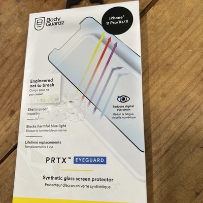 Protector de pantalla de vidrio BodyGuardz PRTX EyeGuard para iPhone 11 Pro y X/Xs (5,8") Foto 1 de 3