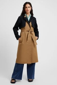 Great Plains Spring Trench Coat. Dark Sand / Black. Size 12. BNWT. RRP £149. - Picture 1 of 6
