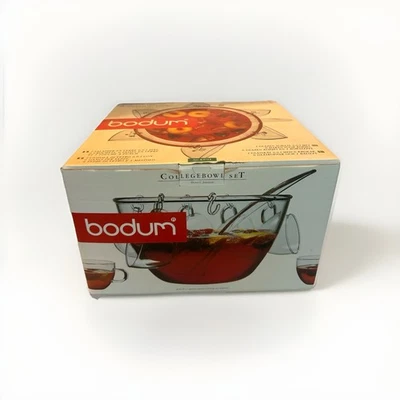 New BODUM College Glass Bowl Punch Set 6 Cups No: K5715 Design by C. Jorgensen - Image 1 of 4
