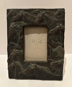 Frameology Horse Picture Frame 4x6 STAMPEDING Horses Resin Heavy - Picture 1 of 12