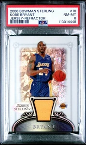 2006 Bowman Sterling - #10 Kobe Bryant Game Worn Patch Refractor /199 - PSA 8 - Picture 1 of 3