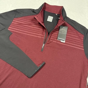 Pullover Callaway Para Hombres XL Granate Negro Serie Climática Cuarto Cremallera Golf Elástico - Imagen 1 de 9