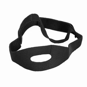 Woman Man Black Chin Jaw Sleeping Support Strap Stop Snoring Belt Without Hem - Picture 1 of 12
