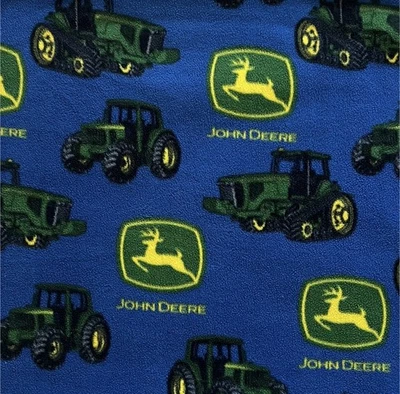 Cobertor de lã vintage John Deere 53x60 azul verde tratores David Textiles - Imagem 1 de 4