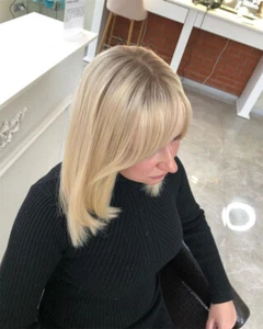 Short Ombre Honey Blonde Bob Wigs 100% Human Hair Lace Front Wig for Women - Picture 1 of 7