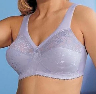 Glamorise Lilac 55% Cotton Magic Lift Bra Size 50F, 52F, 54DD or 54F