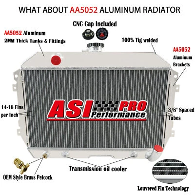 4 Row Aluminum Radiator for 1970-1973 1971 Datsun 240Z 2.4L 1974 260Z 2.6L l6 AT - Image 1 of 4