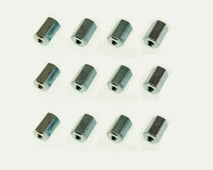 Paquete de 12 tuercas de acoplamiento hexagonal de 1/2"" de largo 6-32 X 1/2"" de largo con placa de zinc RC63212 - Imagen 1 de 1