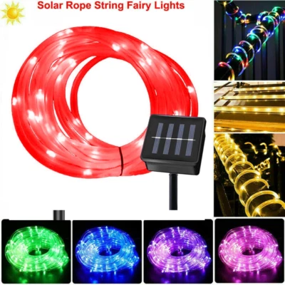 LED Solar Rope Lights String Outdoor Christmas Garden Fence Patio Decor Hanging - Image 1 of 4