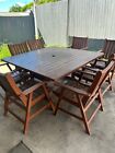 Solid 149cm Square Wood 8 Seater Outdoor Table