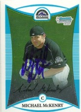 2008 Bowman Chrome MICHAEL MCKENRY Signed Card PIRATES ROCKIES