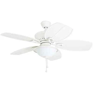 Harbor Breeze 44'' White LED Downrod or Flush Mount Ceiling Fan w/Light 5-Blade - Picture 1 of 10