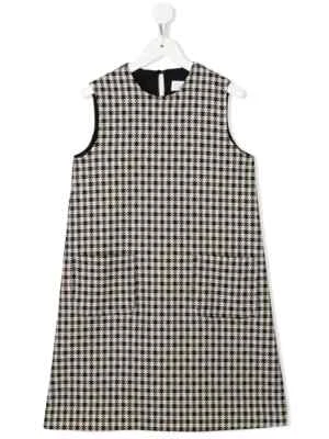 Señorita Lemoniez Paris Black White Sleeveless Checked Dress  $162 SZ 14 - Image 1 of 4