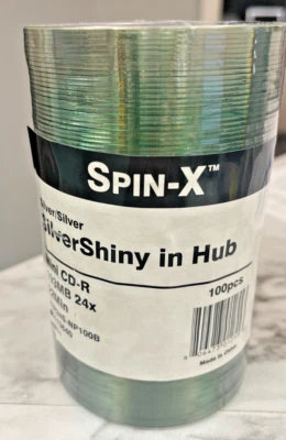 100-Pak 3-Inch Mini SILVER 24X 8cm CD-R's + Vinyl Sleeves! - Image 1 of 4