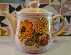 SADLER VINTAGE HECHO EN INGLATERRA TETERA PINTADA A MANO MEDIADOS DE SIGLO Raro Floral - Imagen 1 de 11