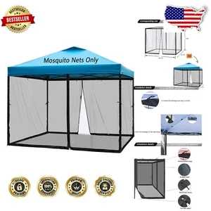 10x10 Mosquito Netting - Double Door Screen for Outdoor Patios & Camping - Picture 1 of 8