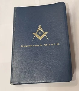 Holy Bible Masonic Edition VTG Blue Cover Strongsville Lodge No 728 F&AM - Picture 1 of 9
