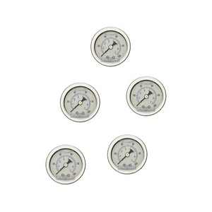 PAQUETE DE 5 MEDIDOR DE PRESIÓN LLENO DE LÍQUIDO 0-100 PSI, CARA DE 1,5"", MONTAJE TRASERO NPT DE 1/8 - Imagen 1 de 3
