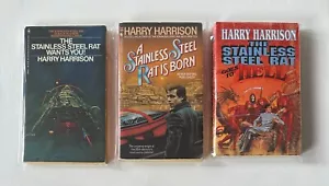 HARRY HARRISON Stainless Steel Rat Is Born/Wants You!/Goes to Hell 3 PB LOT - Picture 1 of 17