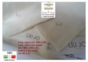 Completo LIU-JO lenzuola matrimoniali raso di cotone 100% colore avorio - Picture 1 of 3