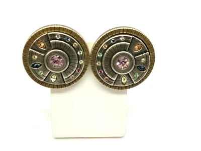 Pendientes de clip Patricia Locke vintage tono dorado cristales de Swarovski nuevos sin etiquetas Foto 1 de 4