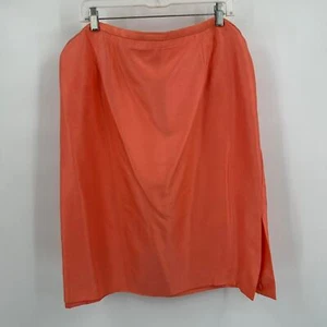 Travis Ayers Womens Silk Skirt Size 16 Coral Knee Length Quiet Luxury Classic - Picture 1 of 7