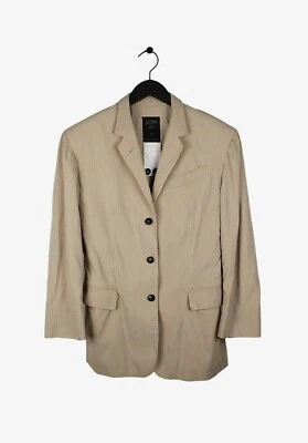 正品 Jean Paul Gaultier 女式西装外套米色夹克,尺寸 44IT(适合 L/XL)H0384 — 第 1/4 张图片