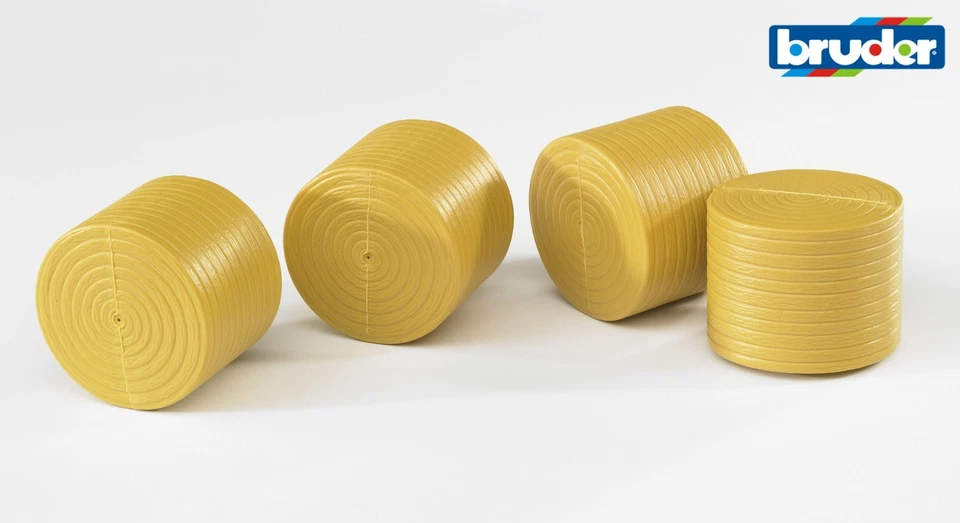 Farm Accessories 4 Round Straw Bales - Bruder 02344 NEW - Image 1 of 1