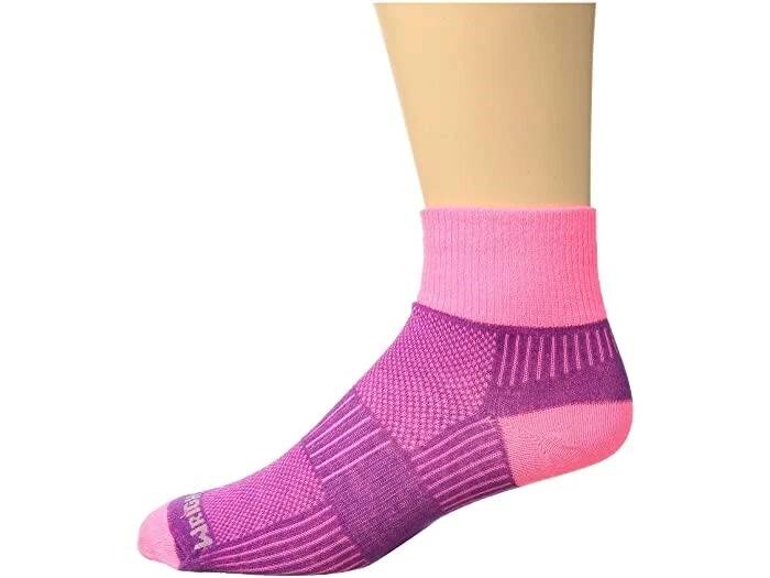 Wrightsock 254270 Women Plum/Pink Coolmesh II Quarter Length Socks Size S - Image 1 of 2