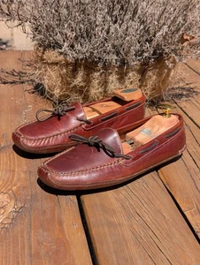 L.L. Bean Double-Sole Slippers Mocassins Men's 9 Brown Leather Lined $119 - Picture 1 of 10
