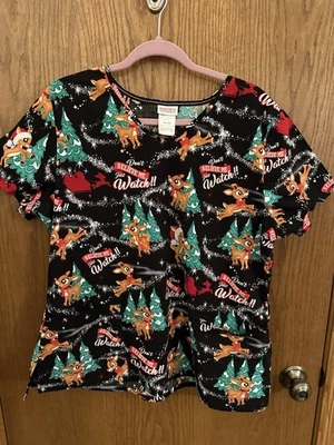 Blusa Médica Mujer’s RUDOLPH The Red Nosed Reindeer don’t Believe Me Just Watch XL Foto 1 de 4