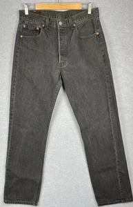 Vintage Levis 501 W33 L32 Made In Australia Straight Button Fly Faded Black - Picture 1 of 12