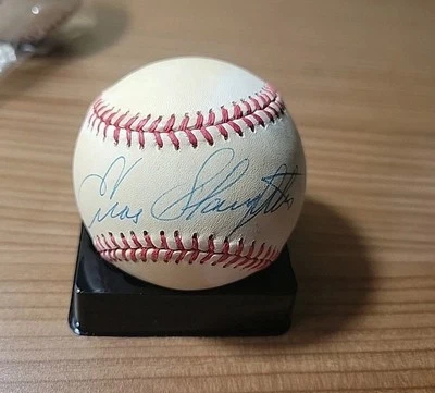 Enos Slaughter Signed Ofnlbb Cardinal Jsa AUCTION Letter  - Image 1 of 3