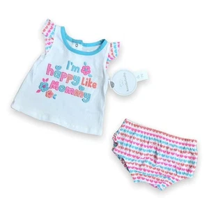 Koala Baby Girls Outfit Size 0-3 Mo Happy Like Mommy Set Top Bloomers Summer NEW - Picture 1 of 4