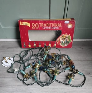 Vintage Premier Set of 20 Traditional Lantern Christmas Lights Boxed Working  - Picture 1 of 7