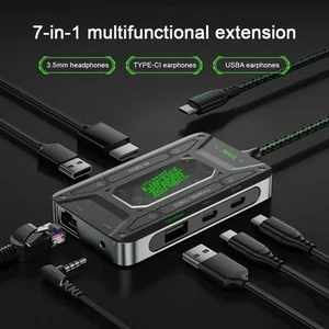 7-in-1 Type-C hub adapter HD converter USB splitter dock for tablet & laptop - Afbeelding 1 van 7