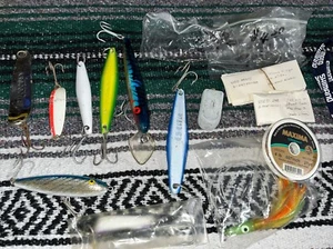 Vintage Fishing Gear Lot , Lures , Hooks , Weights And More! - Picture 1 of 11