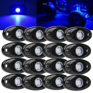16pcs Blue LED Rock Lights Underbody Light For Ford Chevrolet Jeep Dodge Toyota - Picture 1 of 12
